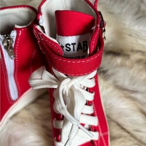 😎HIGH HEEL SNEAKERS —🌴RED-PR & WHITE PR & blue pr...SIZE 6-🌴3” heel —-😎